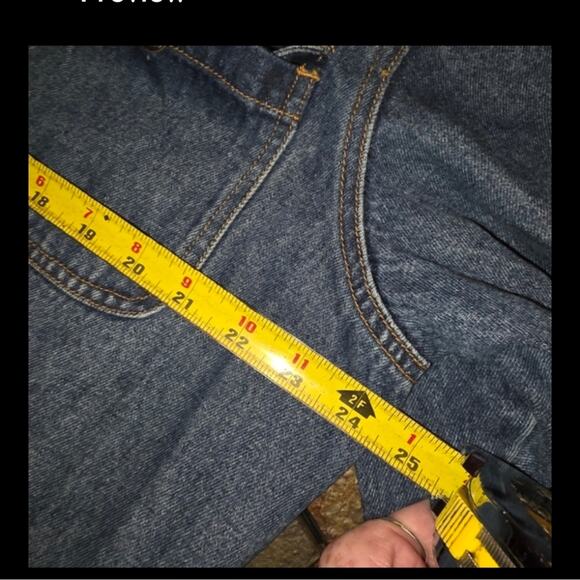 Vtg 90s Corduroy Denim Bird House Heart Embroidered Shacket Chore Coat L - Picture 9 of 9